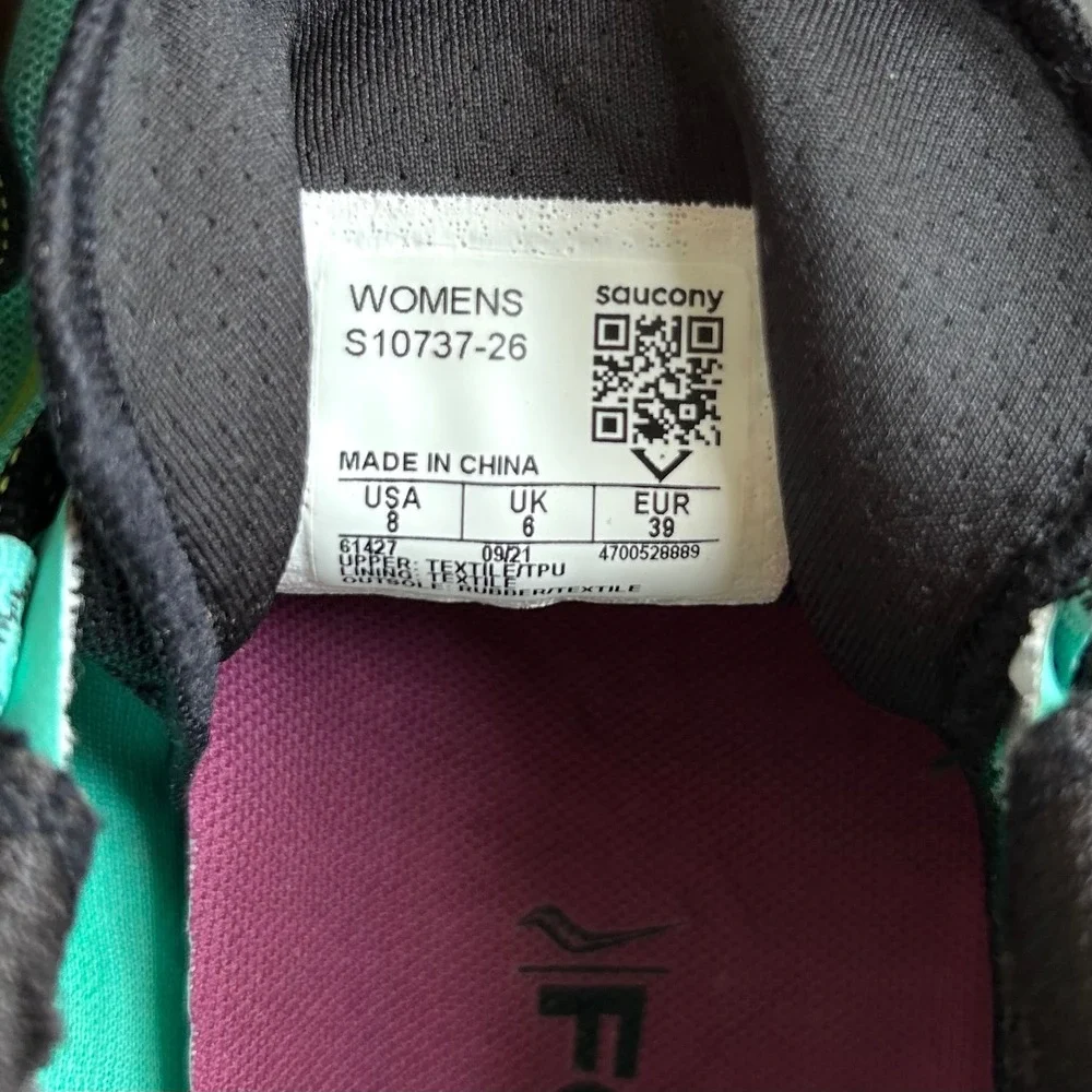 Saucony Women's Peregrine 12 Trail Running Sneakers 8 Cool Mint Acid Comme